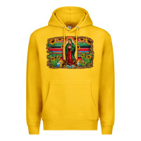 Lemon lady of guadalupe serape background Premium Hoodie - Jasminsmagicworld