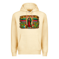 Pina Colada lady of guadalupe serape background Premium Hoodie - Jasminsmagicworld