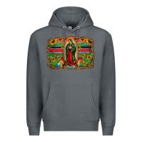 Rock lady of guadalupe serape background Premium Hoodie - Jasminsmagicworld