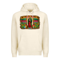 Tofu lady of guadalupe serape background Premium Hoodie - Jasminsmagicworld