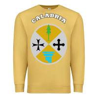 Antique Gold Calabria Coat of arms  Flag souvenir Italy Premium Sweatshirt - longCreatives