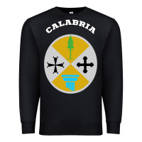 Black Calabria Coat of arms  Flag souvenir Italy Premium Sweatshirt - longCreatives