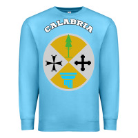 Ocean Blue Calabria Coat of arms  Flag souvenir Italy Premium Sweatshirt - longCreatives