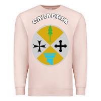 Pale Pink Calabria Coat of arms  Flag souvenir Italy Premium Sweatshirt - longCreatives