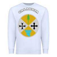 White Calabria Coat of arms  Flag souvenir Italy Premium Sweatshirt - longCreatives