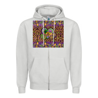 Dove Grey mardi gras fleur de lis hearts leopard glitter Zipper Hoodie - Artiststas