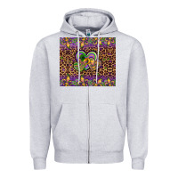 Heather Grey mardi gras fleur de lis hearts leopard glitter Zipper Hoodie - Artiststas