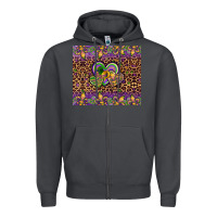 Smoke mardi gras fleur de lis hearts leopard glitter Zipper Hoodie - Artiststas