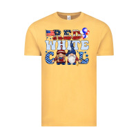 Vintage Mustard Red white cool with gnomies 4th of july Vintage Tee - HowdyJamesFarm