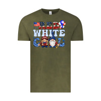 Vintage Olive Red white cool with gnomies 4th of july Vintage Tee - HowdyJamesFarm