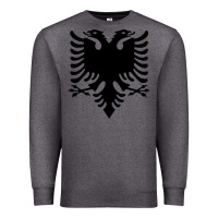 Charcoal Heather Albanian Flag Eagle Double Red Albania Shqipe Kosovo Premium Sweatshirt - longCreatives