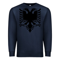 Navy Albanian Flag Eagle Double Red Albania Shqipe Kosovo Premium Sweatshirt - longCreatives