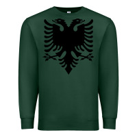 Sports Green Albanian Flag Eagle Double Red Albania Shqipe Kosovo Premium Sweatshirt - longCreatives