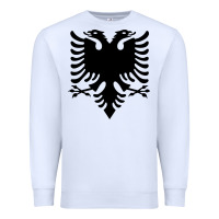 White Albanian Flag Eagle Double Red Albania Shqipe Kosovo Premium Sweatshirt - longCreatives