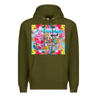Army Green summer vibes with sweet tea Premium Hoodie - CowhideDigitalArt