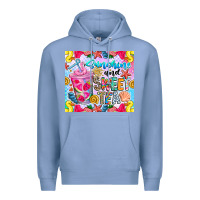 Colony Blue summer vibes with sweet tea Premium Hoodie - CowhideDigitalArt