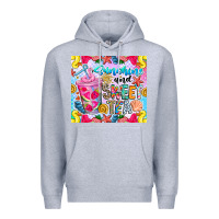 Heather Grey summer vibes with sweet tea Premium Hoodie - CowhideDigitalArt