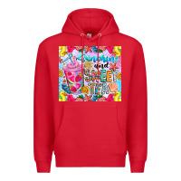 Red summer vibes with sweet tea Premium Hoodie - CowhideDigitalArt
