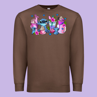Stitch Coffee Cups Premium Sweatshirt Designed By Adodesignshop