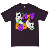 Plum Hey Boo with Ghost Cats Premium Tee - texasbilliewilder