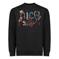 Black nice nurse Heavyweight Sweatshirt - SublimationCraftShop