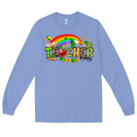 Colony Blue St. Patrick's Day Teacher Long Sleeve Tee - OliviaCreatesArt