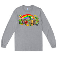 Heather Grey St. Patrick's Day Teacher Long Sleeve Tee - OliviaCreatesArt