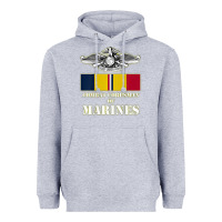Heather Grey Eagle FMF Corpsman 8404 T Back Design Heavyweight Hoodie - longCreatives