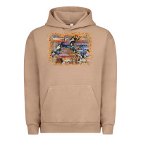 Pigment Burro aztec leopard cowhide wood western background Urban Hoodie - AdoDesignShop