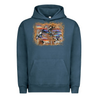 Pigment Midnight Navy aztec leopard cowhide wood western background Urban Hoodie - AdoDesignShop