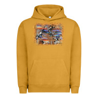 Pigment Peanut Butter aztec leopard cowhide wood western background Urban Hoodie - AdoDesignShop