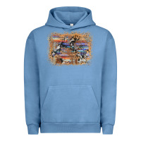 Pigment Pebble Blue aztec leopard cowhide wood western background Urban Hoodie - AdoDesignShop