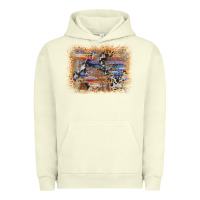 Pigment Pistachio aztec leopard cowhide wood western background Urban Hoodie - AdoDesignShop