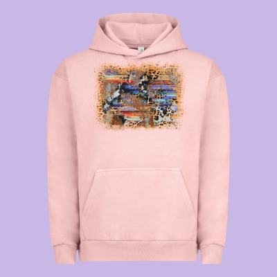 Aztec Leopard Cowhide Wood Western Background Urban Hoodie Designed By Adodesignshop