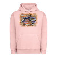 Pigment Salmon aztec leopard cowhide wood western background Urban Hoodie - AdoDesignShop