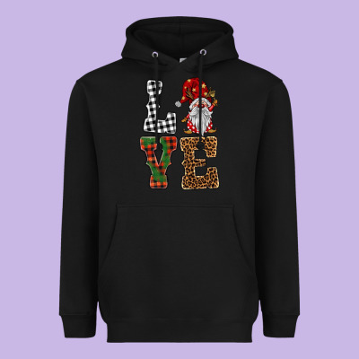 Love Gnomes Heavyweight Hoodie Designed By Barkaloodesign