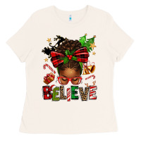 Bone christmas believe afro messy bun Ladies Tee - texasbilliewilder