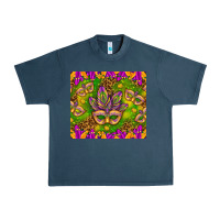 Midnight Navy Mardi Gras masks and coins tumbler Urban Heavy Tee - HowdyJamesFarm
