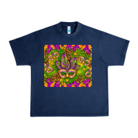 Navy Mardi Gras masks and coins tumbler Urban Heavy Tee - HowdyJamesFarm