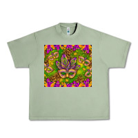 Oil Green Mardi Gras masks and coins tumbler Urban Heavy Tee - HowdyJamesFarm
