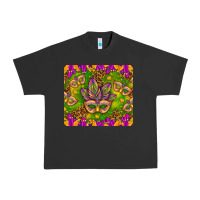 Pigment Black Mardi Gras masks and coins tumbler Urban Heavy Tee - HowdyJamesFarm