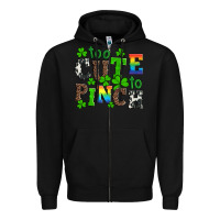 Black st patricks too cute to pinch Zipper Hoodie - Artiststas