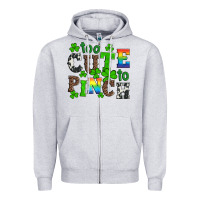 Heather Grey st patricks too cute to pinch Zipper Hoodie - Artiststas