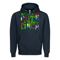 Navy st patricks too cute to pinch Zipper Hoodie - Artiststas