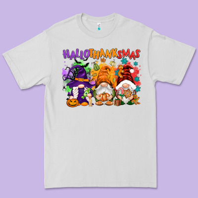Hallothanksmas Gnomes Premium Tee Designed By Nancycooperartshop