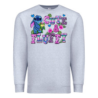 Heather Grey cute and fluffy stitch Premium Sweatshirt - AdoDesignShop