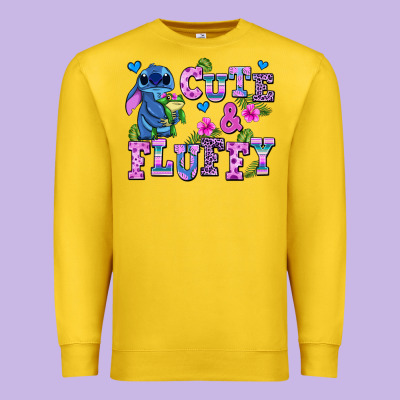 Cute And Fluffy Stitch Premium Sweatshirt Designed By Adodesignshop