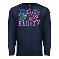 Navy cute and fluffy stitch Premium Sweatshirt - AdoDesignShop