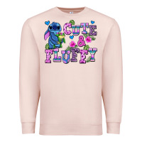Pale Pink cute and fluffy stitch Premium Sweatshirt - AdoDesignShop