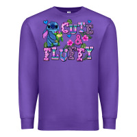 Purple cute and fluffy stitch Premium Sweatshirt - AdoDesignShop